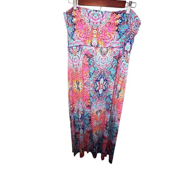 Cynthia Raleigh women’s  XL bohemian geometric stretchy foldover Maxi Skirt ￼ - Picture 2 of 7